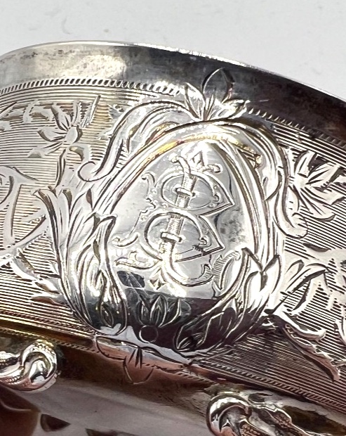 Pair Of Tripod Salt Cellars In Solid Silver And Vermeil-photo-4