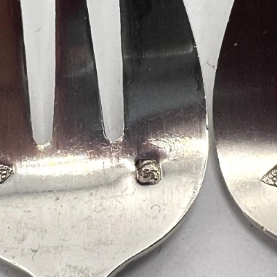 Set Of 6 Solid Silver Oyster Forks-photo-2