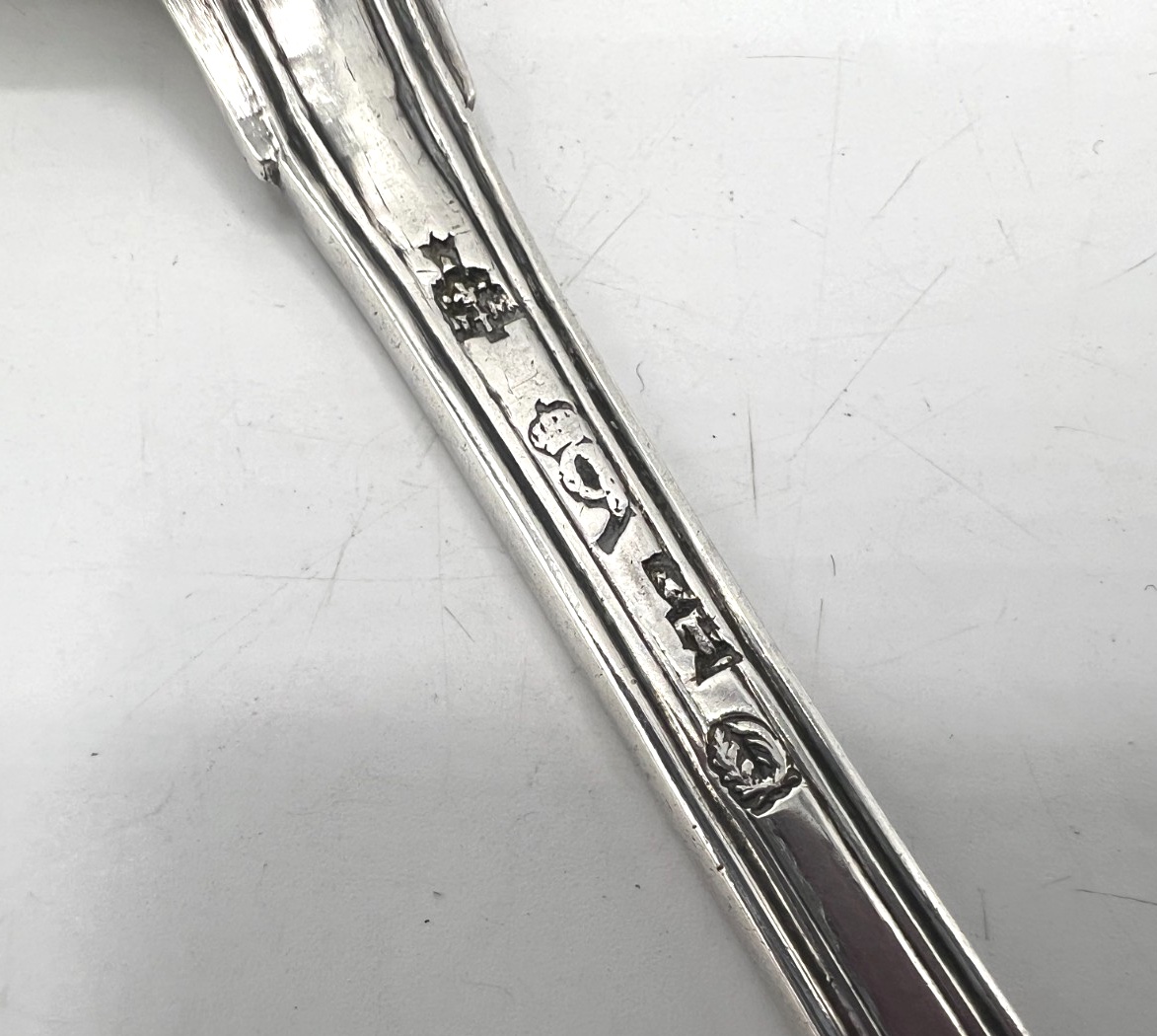 Saupoudreuse Ou Cuillère à Sucre En Argent Massif 18ème, Fougères (juridiction de Rennes)-photo-2