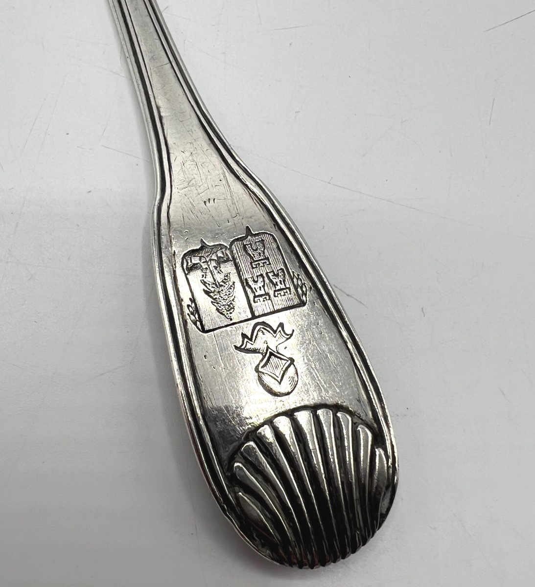 Saupoudreuse Ou Cuillère à Sucre En Argent Massif 18ème, Fougères (juridiction de Rennes)-photo-1