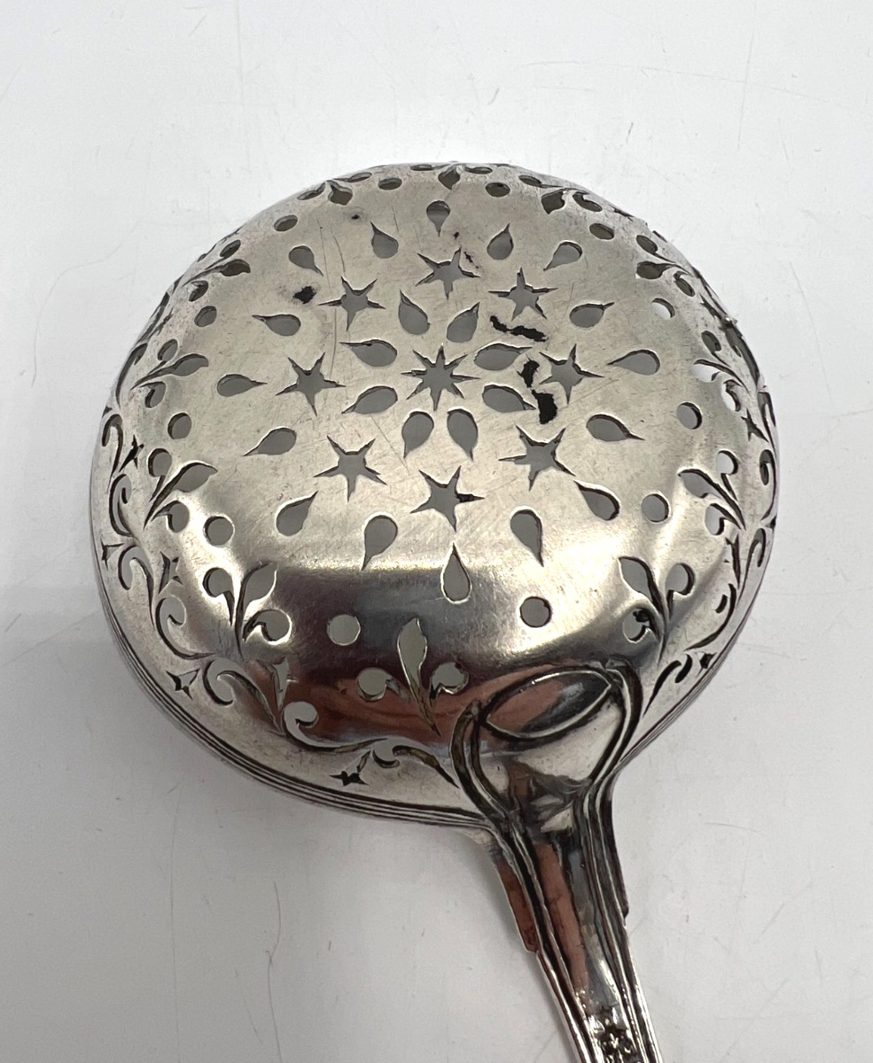Saupoudreuse Ou Cuillère à Sucre En Argent Massif 18ème, Fougères (juridiction de Rennes)-photo-2