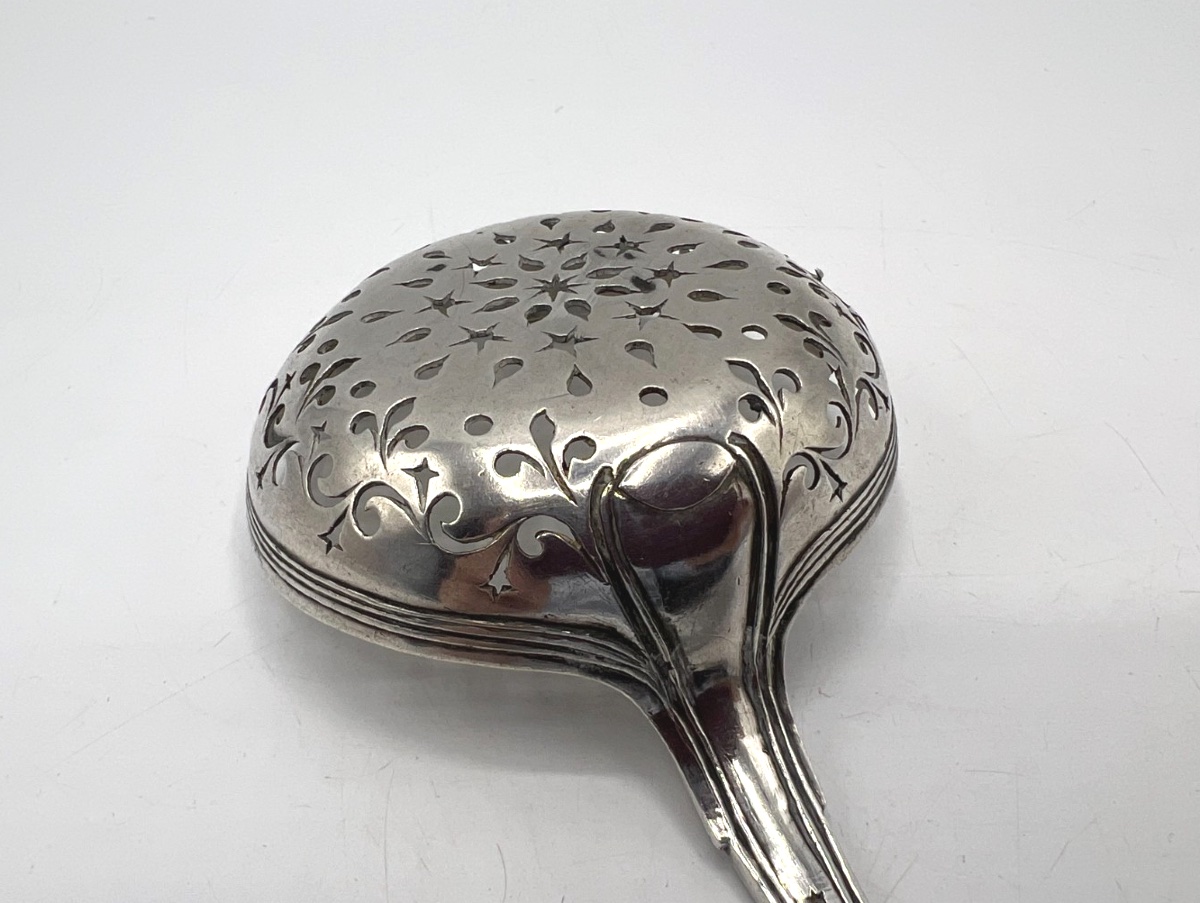 Saupoudreuse Ou Cuillère à Sucre En Argent Massif 18ème, Fougères (juridiction de Rennes)-photo-3