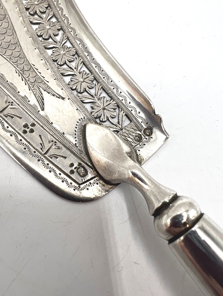 Pelle à poisson en argent massif époque 19ème-photo-4