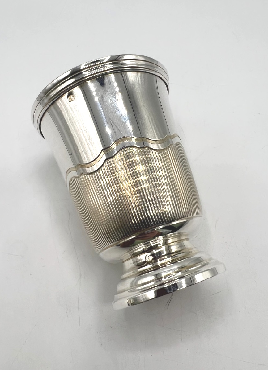 Timbale tulipe piédouche en argent massif par Cardeilhac-photo-1