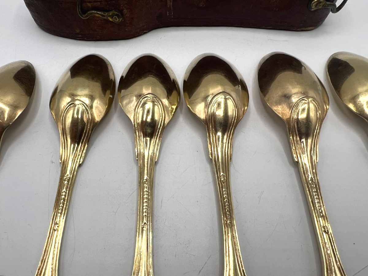 6 cuillères à café en vermeil 18ème, Colmar-photo-2