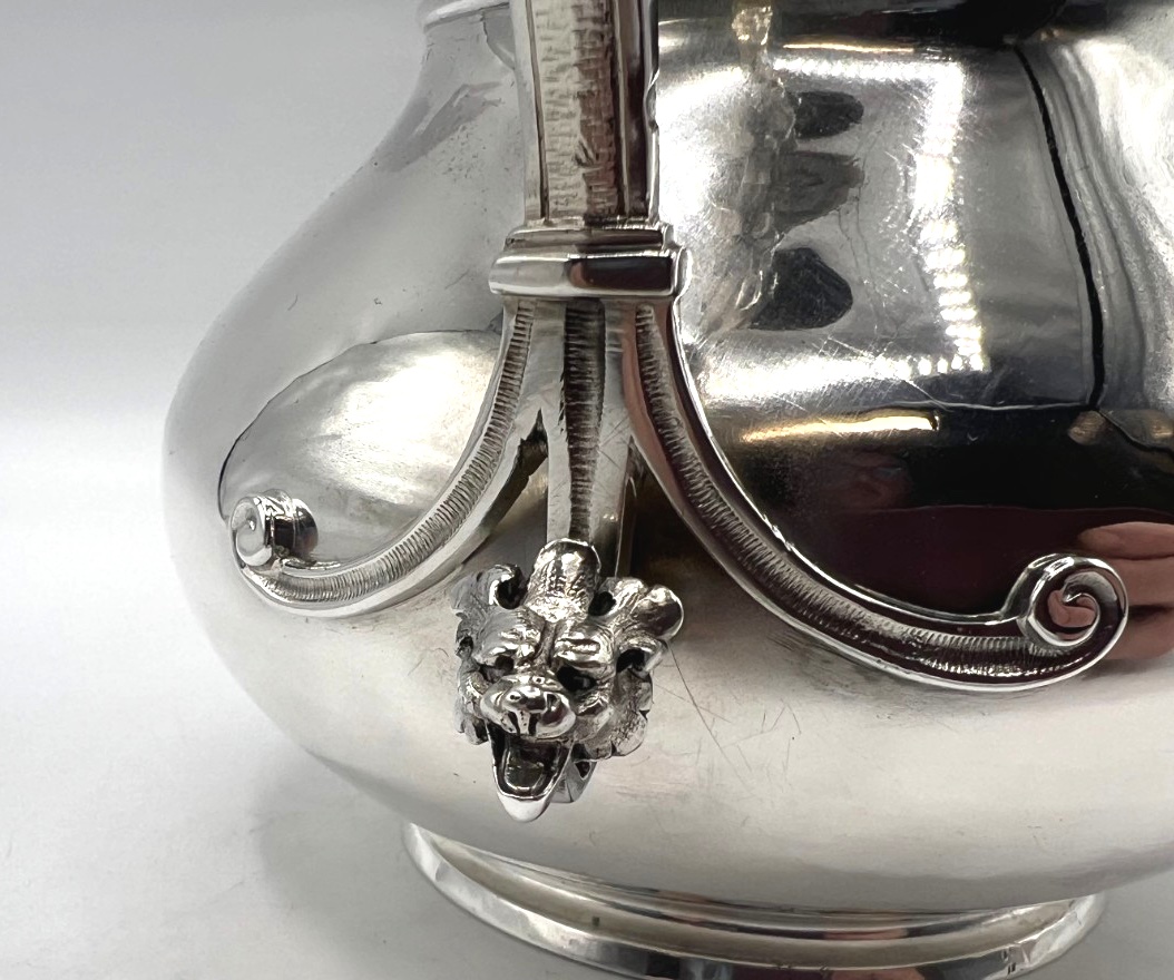 Verseuse en argent massif décor de mascarons époque 19ème-photo-3