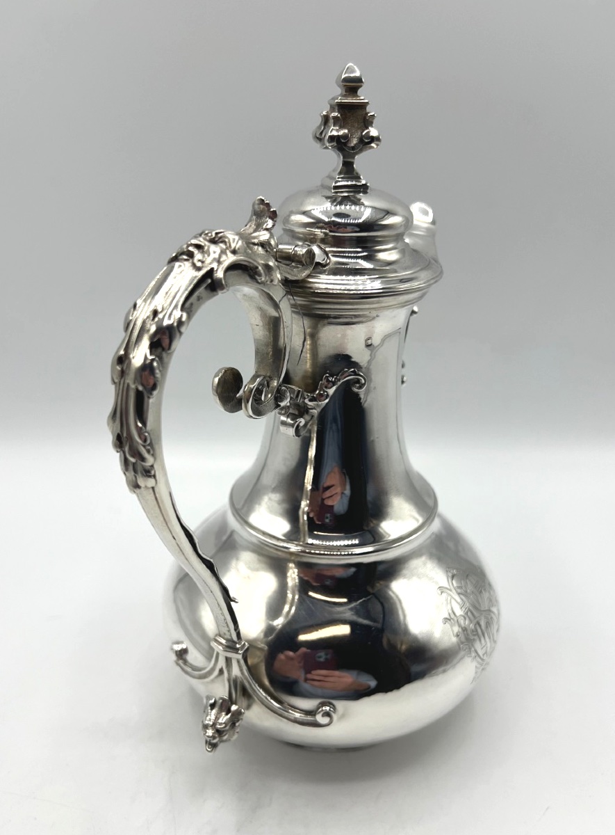 Verseuse en argent massif décor de mascarons époque 19ème-photo-4