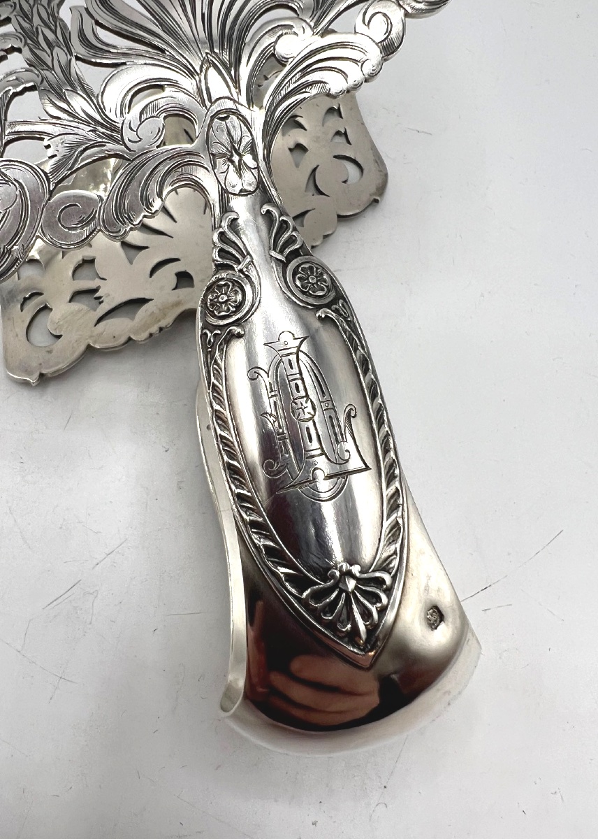 Pince à asperges en argent massif par Hénin-photo-1