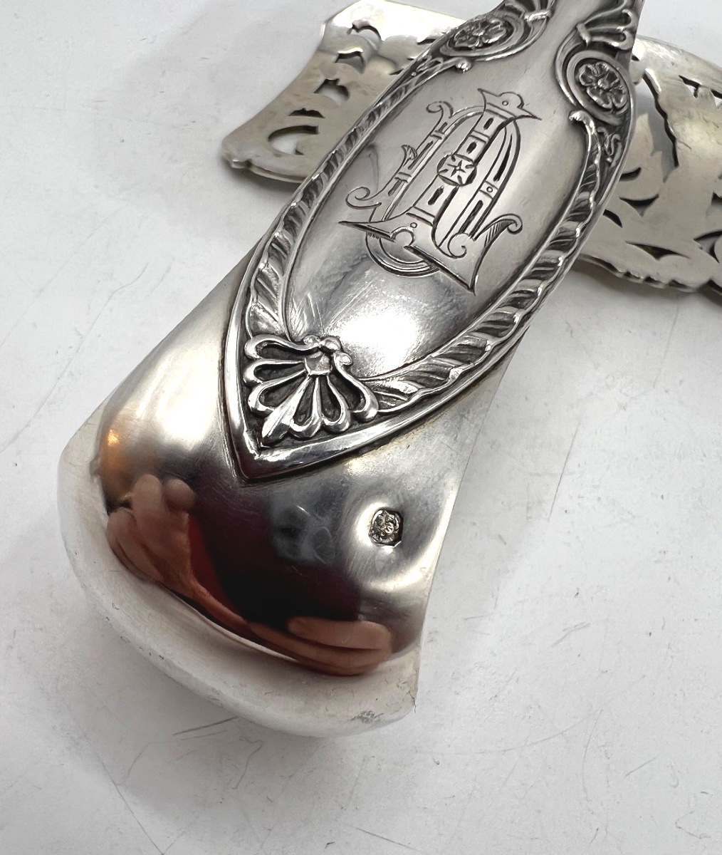 Pince à asperges en argent massif par Hénin-photo-2