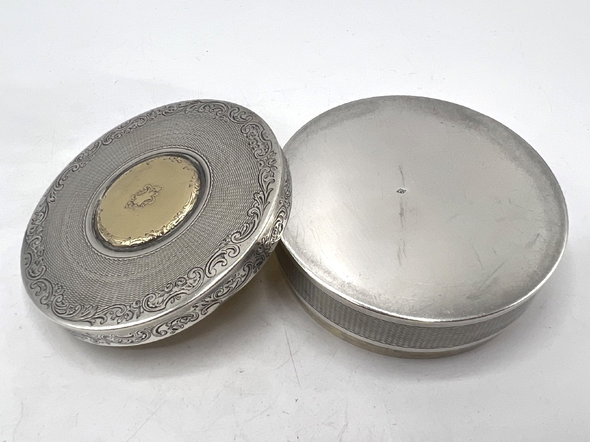 Round Box In Solid Silver And Vermeil-photo-4