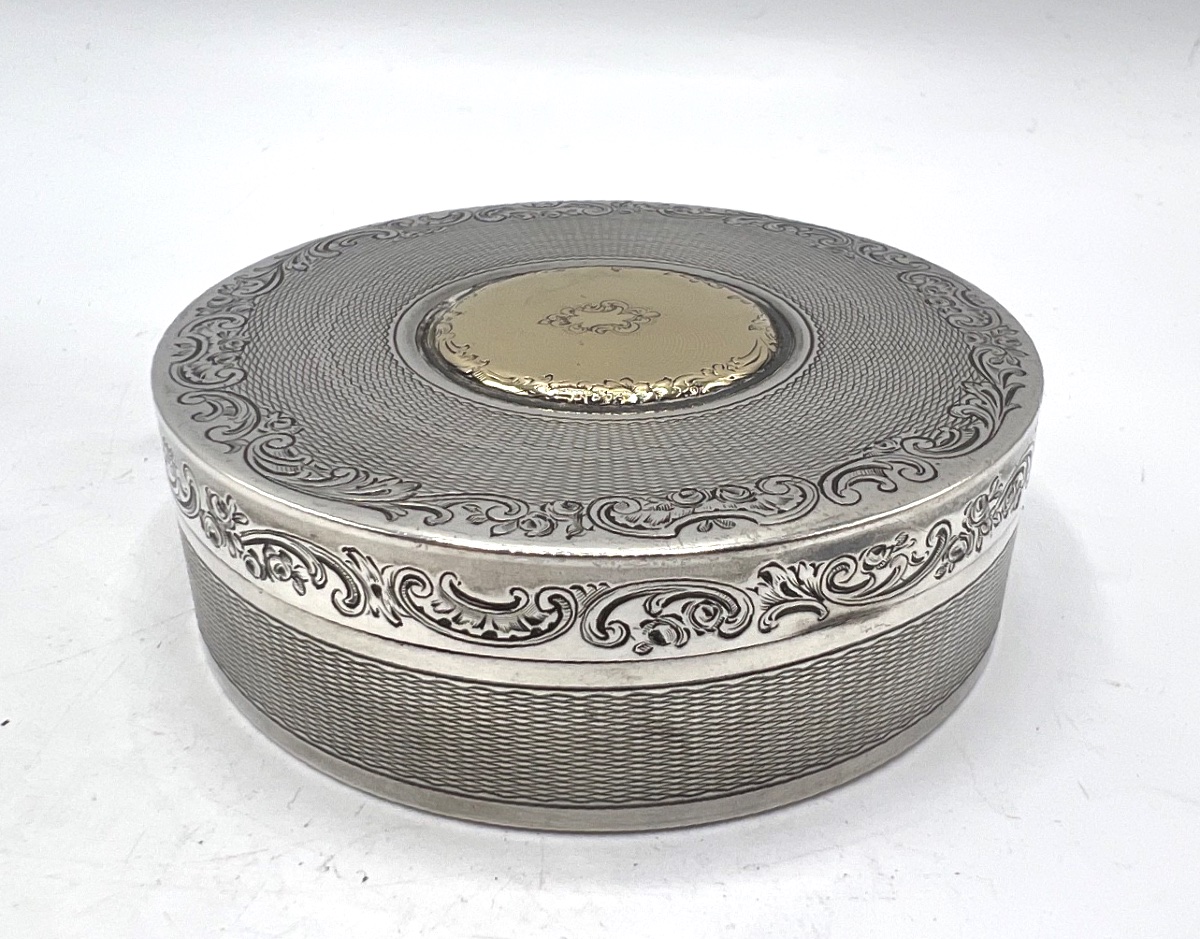 Round Box In Solid Silver And Vermeil-photo-2