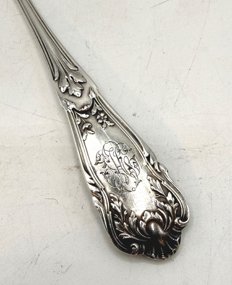 12 Solid Silver Oyster Forks-photo-4