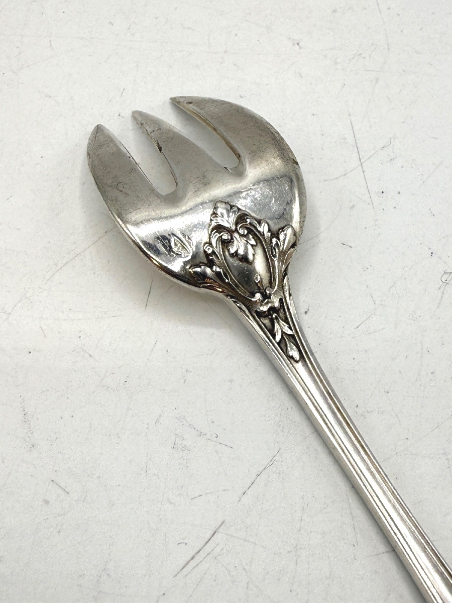 12 Solid Silver Oyster Forks-photo-5