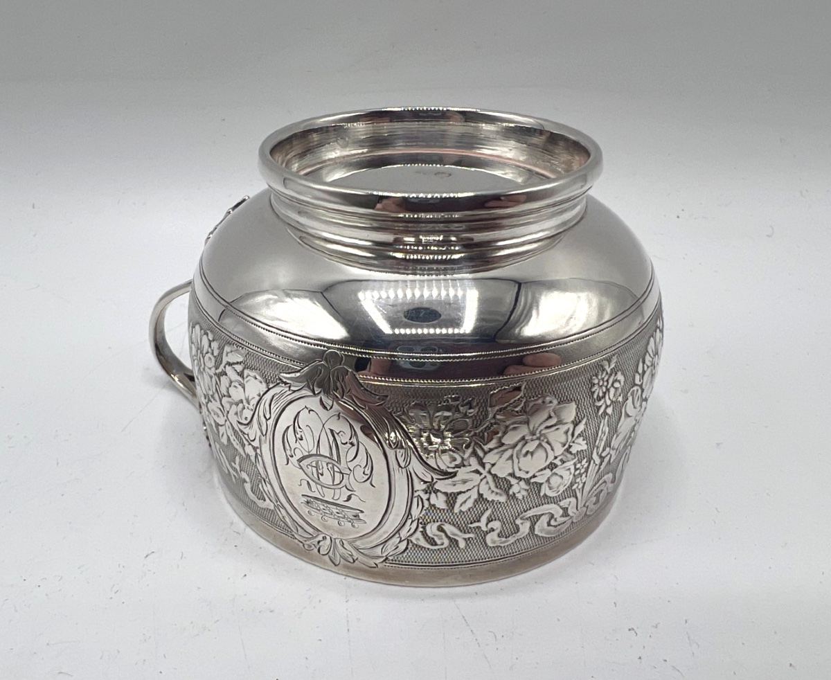 Minerva Solid Silver Tea Cup And Saucer-photo-3