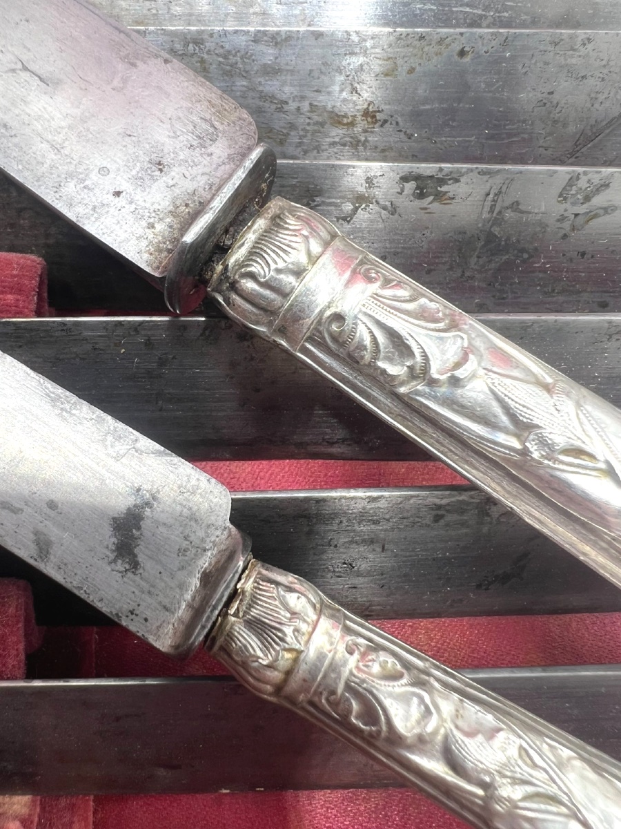 24 Knives With Silver-plated Handles-photo-2