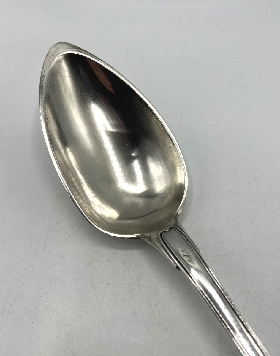 Cuillère à ragout en argent massif-photo-4