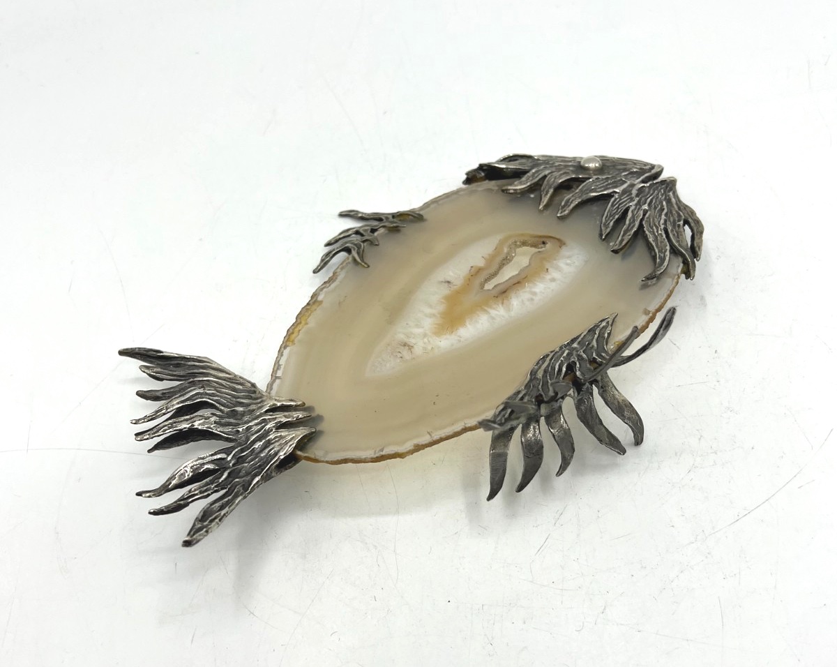 Poisson en agate et argent massif-photo-1