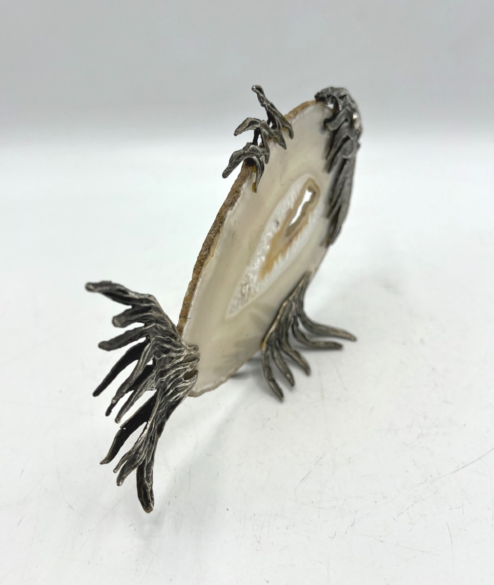 Poisson en agate et argent massif-photo-2