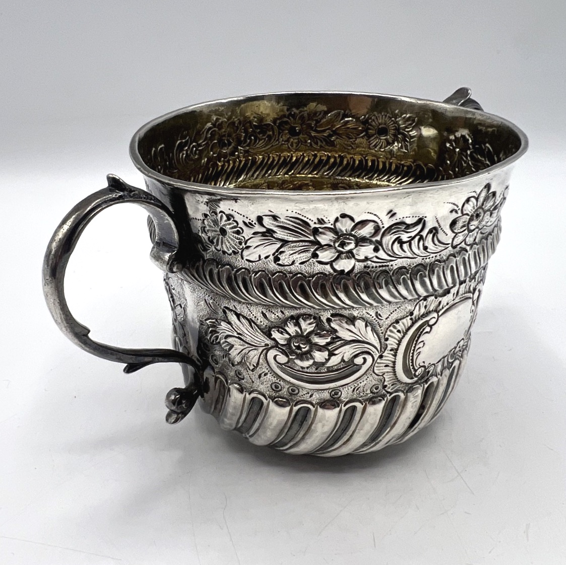 Coupe en argent massif et vermeil 17ème-photo-2