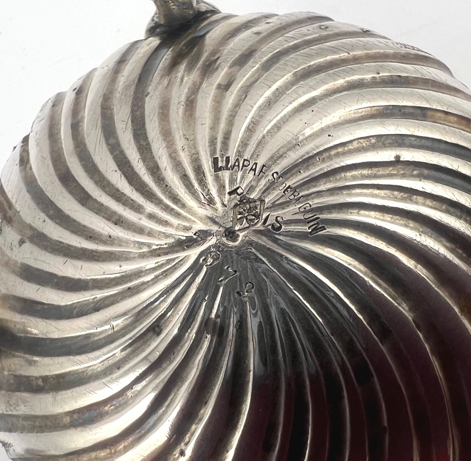 Paire de salerons en argent massif et leurs pelles à sel-photo-3