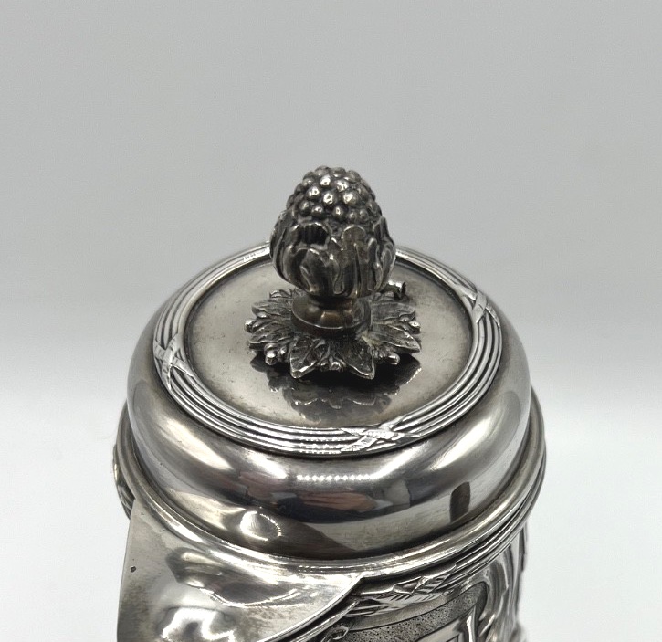 Chocolatière en argent massif manche bois-photo-3