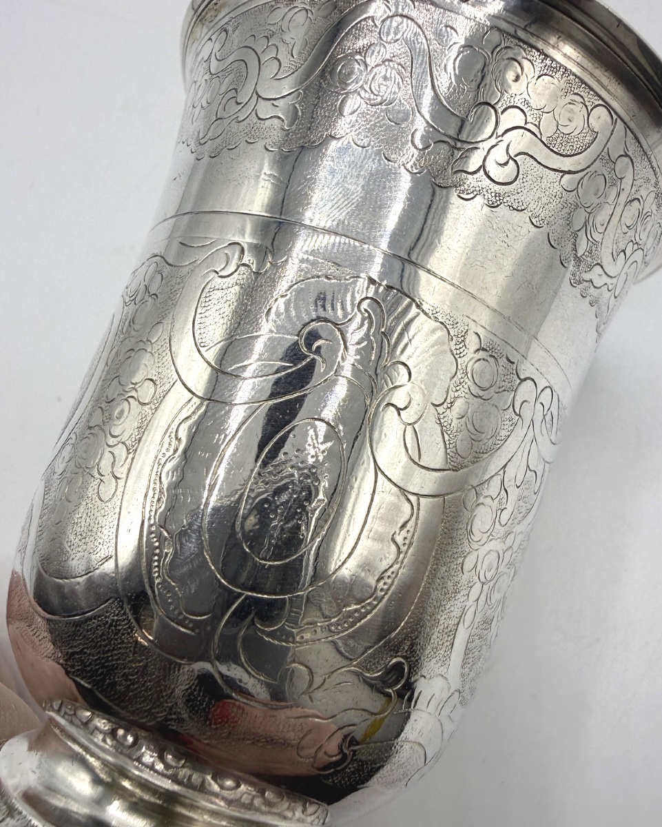 Timbale tulipe en argent massif époque 18ème, Dieppe-photo-2