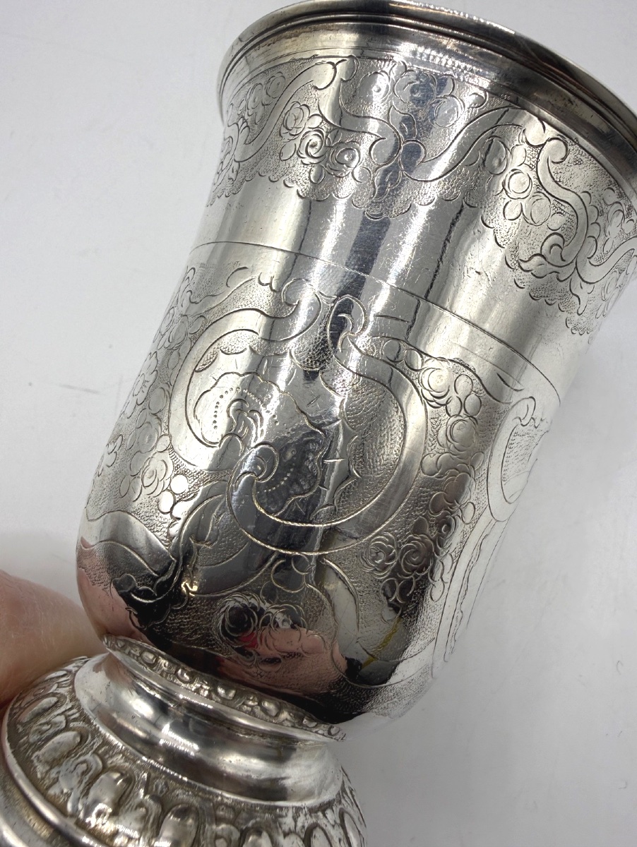 Timbale tulipe en argent massif époque 18ème, Dieppe-photo-3