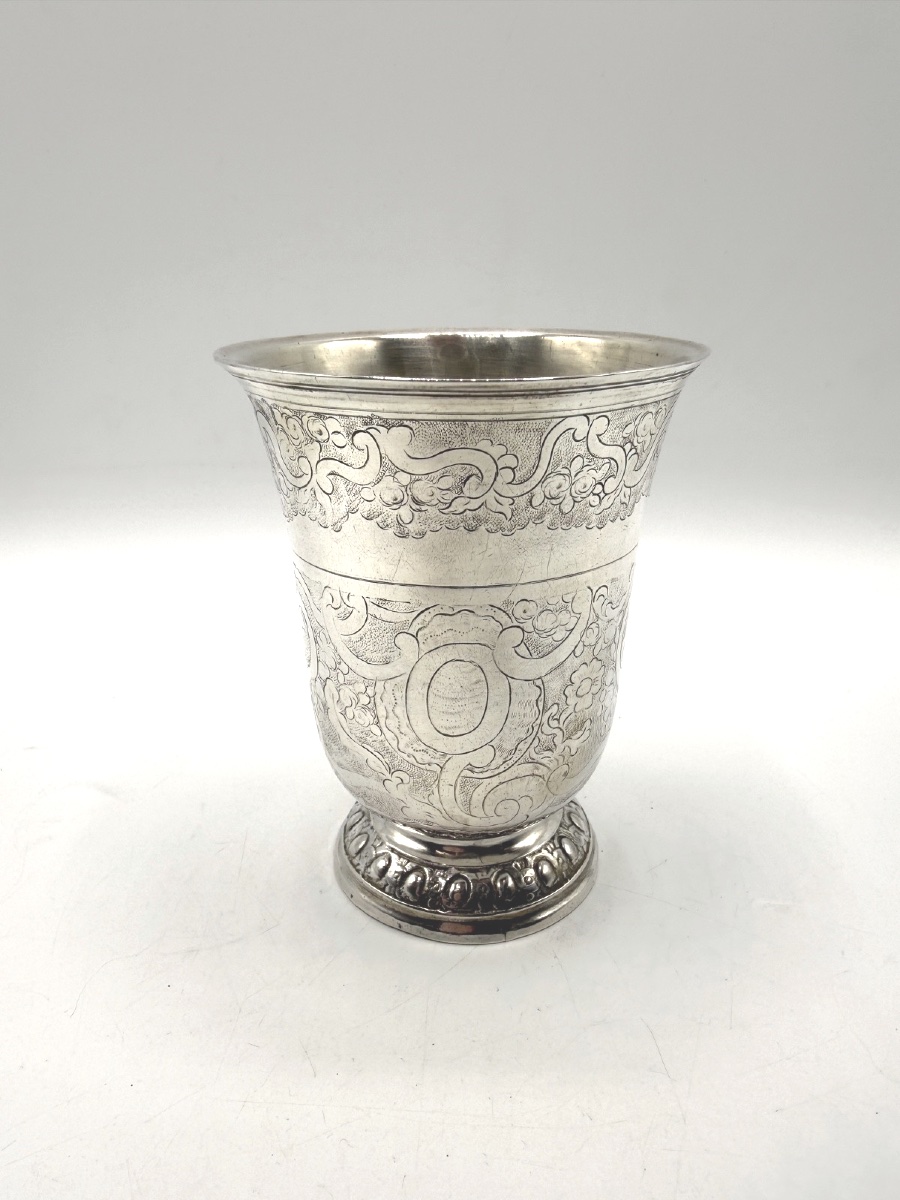 Timbale tulipe en argent massif époque 18ème, Dieppe-photo-5
