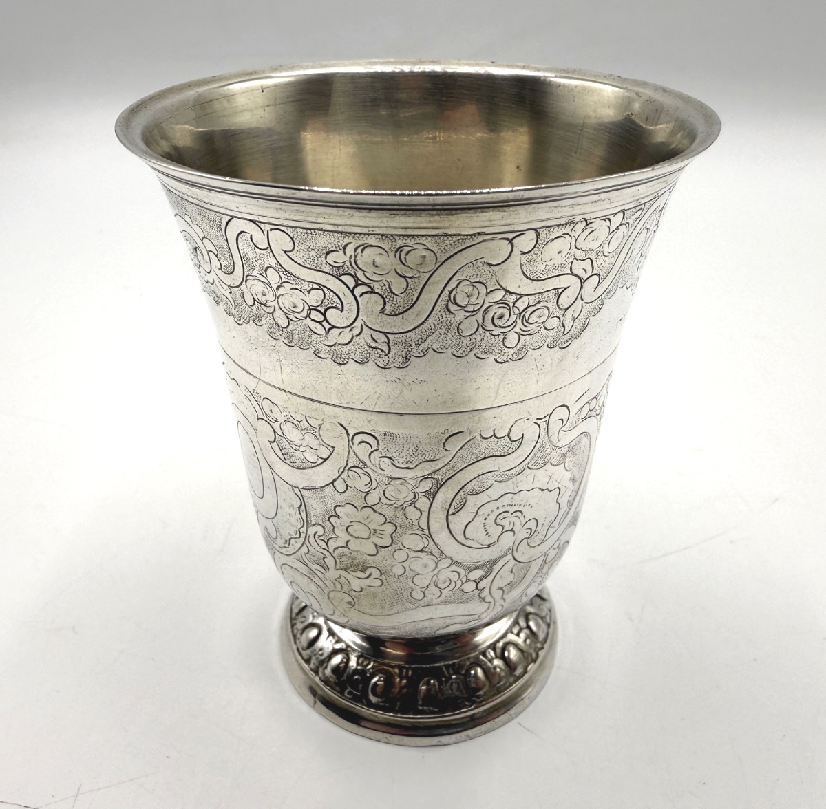 Timbale tulipe en argent massif époque 18ème, Dieppe-photo-6