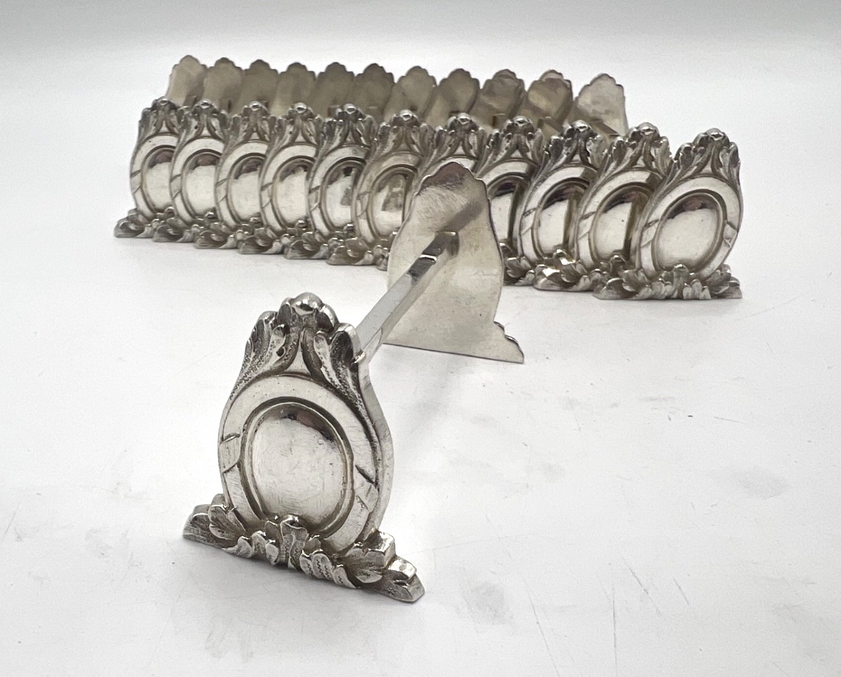 12 porte couteaux en argent massif par Sanoner-photo-4