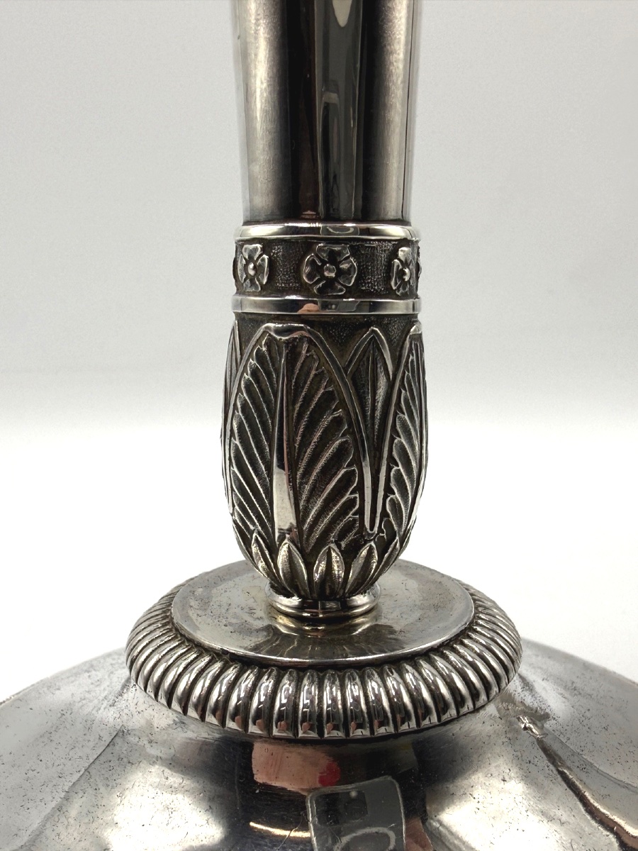 Pair Of Solid Silver Vieillard Hallmarked Candlesticks-photo-7