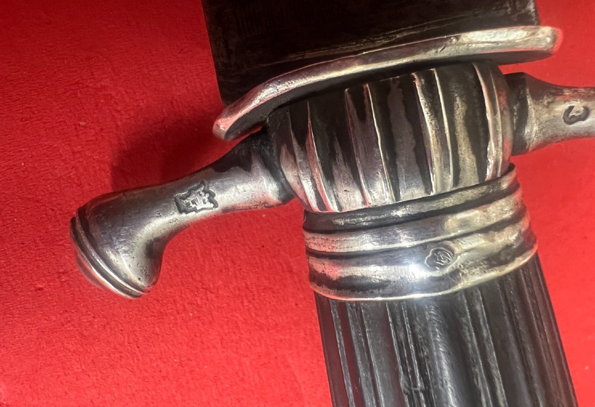 Dague de chasse ou de venerie en argent massif époque 18ème-photo-3