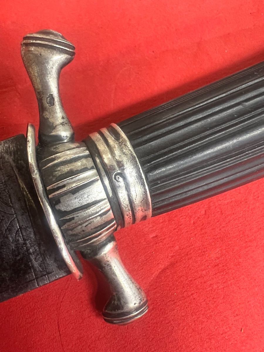 Dague de chasse ou de venerie en argent massif époque 18ème-photo-3