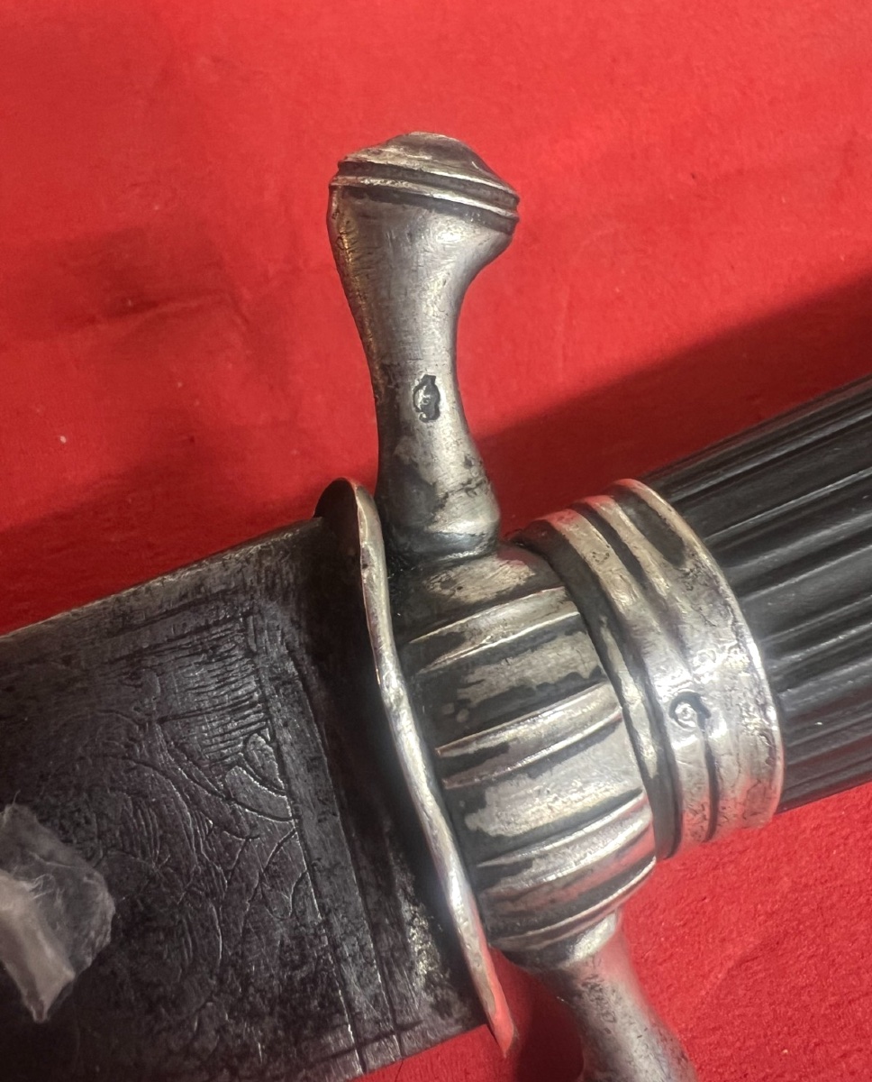 Dague de chasse ou de venerie en argent massif époque 18ème-photo-4