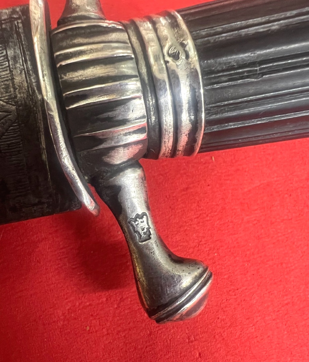 Dague de chasse ou de venerie en argent massif époque 18ème-photo-6