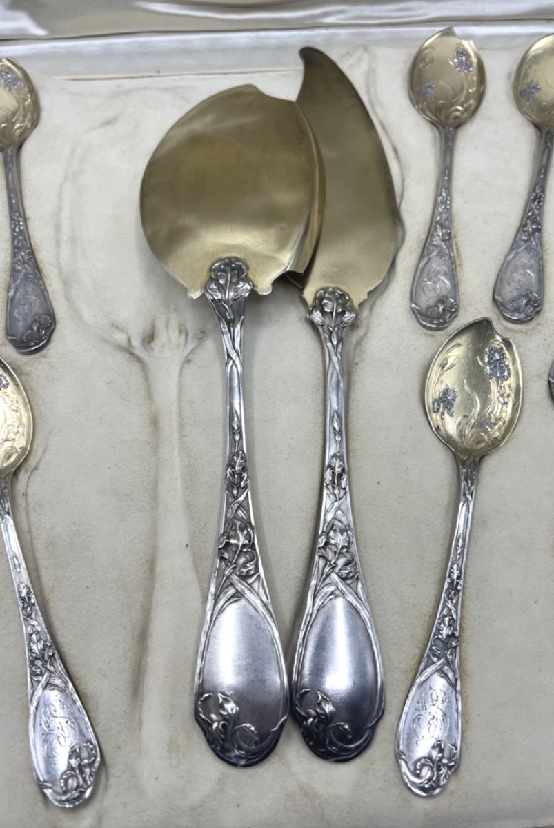 14-piece Ice Service In Sterling Silver And Vermeil By Puiforcat-photo-5