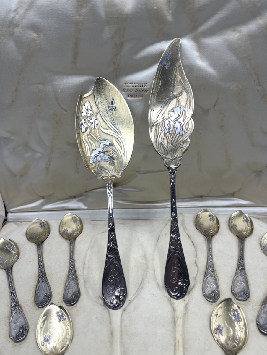 14-piece Ice Service In Sterling Silver And Vermeil By Puiforcat-photo-7