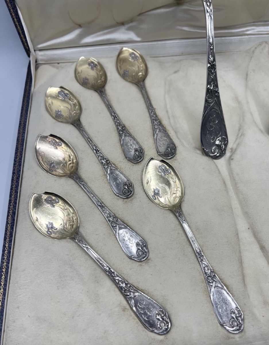 14-piece Ice Service In Sterling Silver And Vermeil By Puiforcat-photo-8