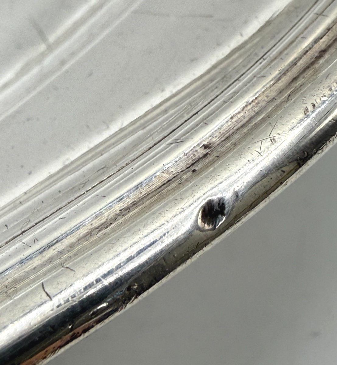 Round Dish In Sterling Silver 18th Century-photo-3