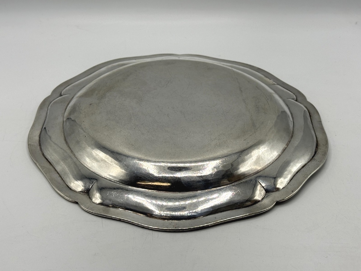 Round Dish In Sterling Silver 18th Century-photo-5