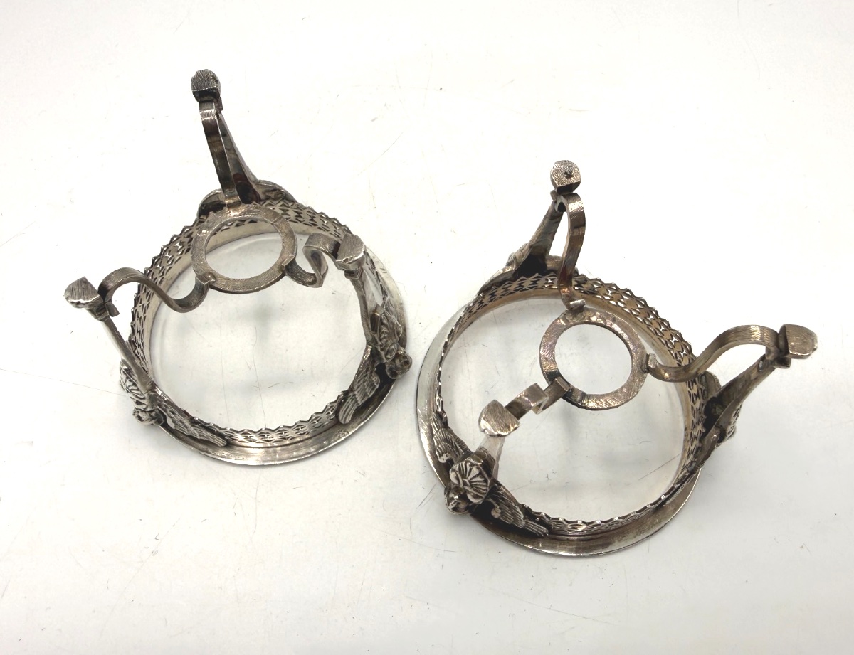 Paire de salerons en argent massif, poinçon 2ème coq-photo-6