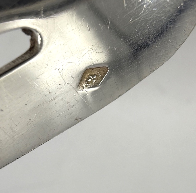 Suite Of 12 Solid Silver Art Deco Oyster Forks By Ravinet d'Enfert-photo-3