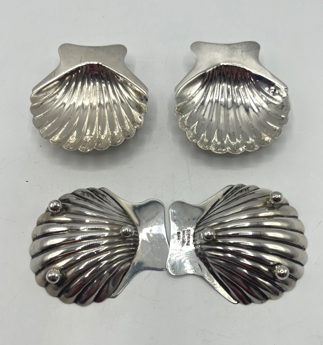 Suite Of 4 Shell-shaped Dishes In Sterling Silver-photo-1