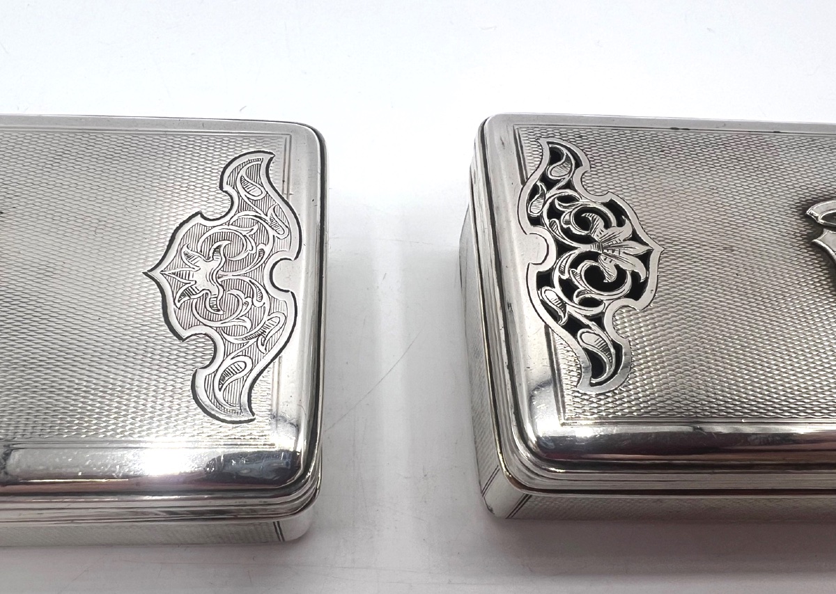 Boîte à savon et boîte à éponge en argent massif et vermeil par Aucoc Ainé-photo-4