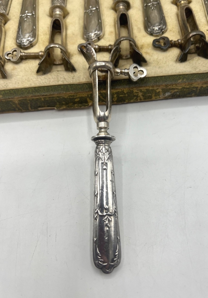 Suite Of 12 Ribbed Sleeves Silver-plated Sleeves-photo-5