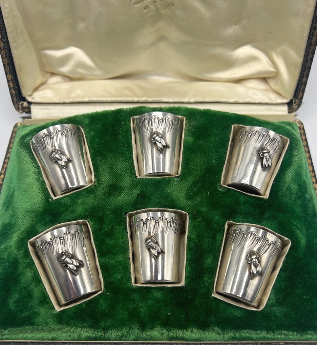 Suite Of 6 Solid Silver Liqueur Glasses-photo-1