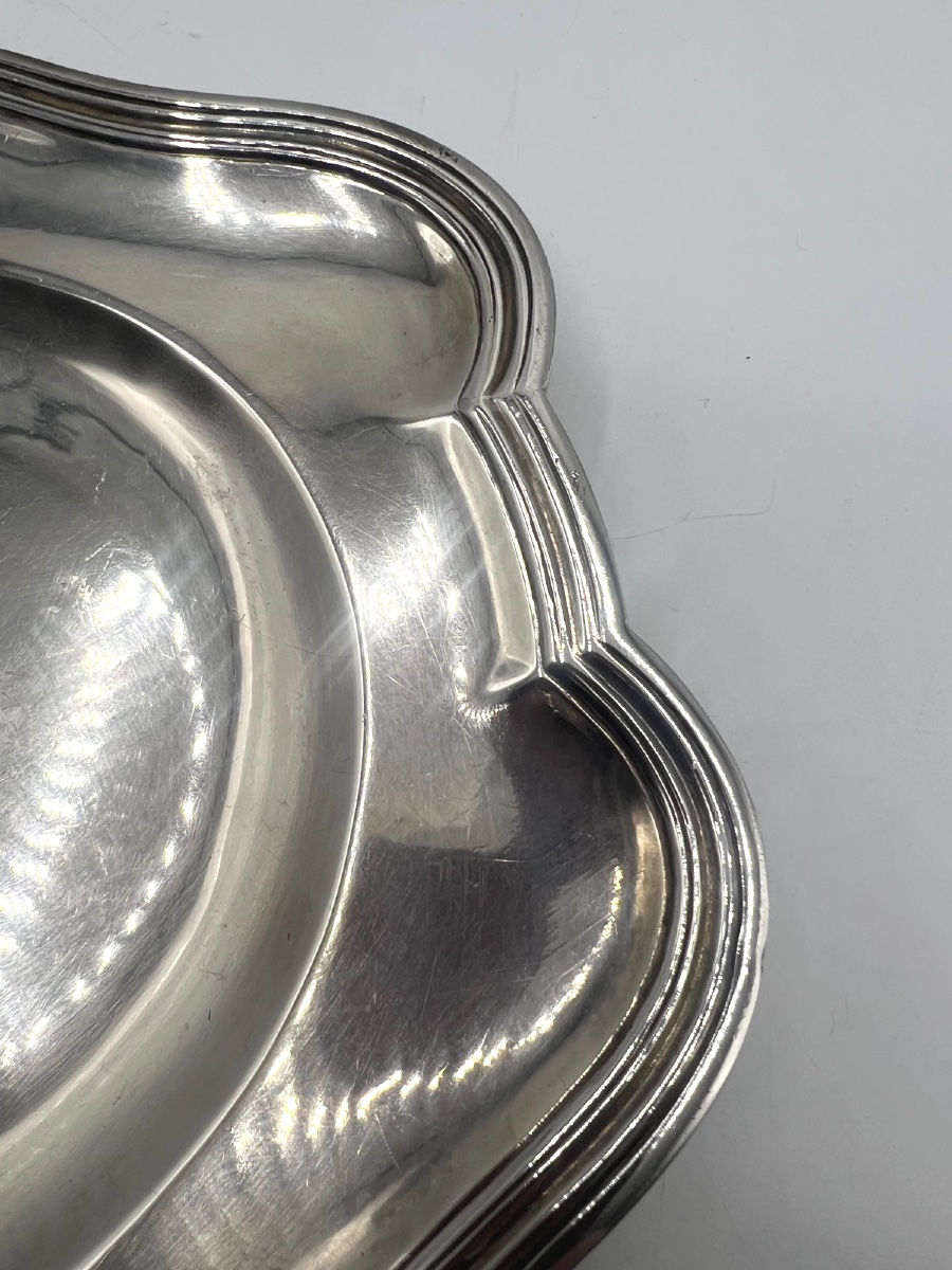 Plat à perdreaux en argent massif époque 18ème-photo-4