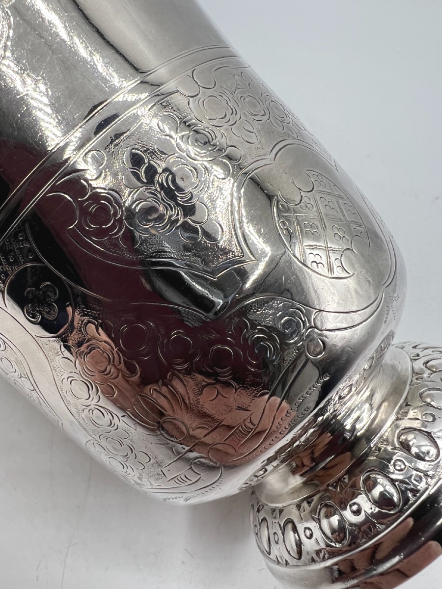 Tulip Tumbler In 18th Century Sterling Silver-photo-2