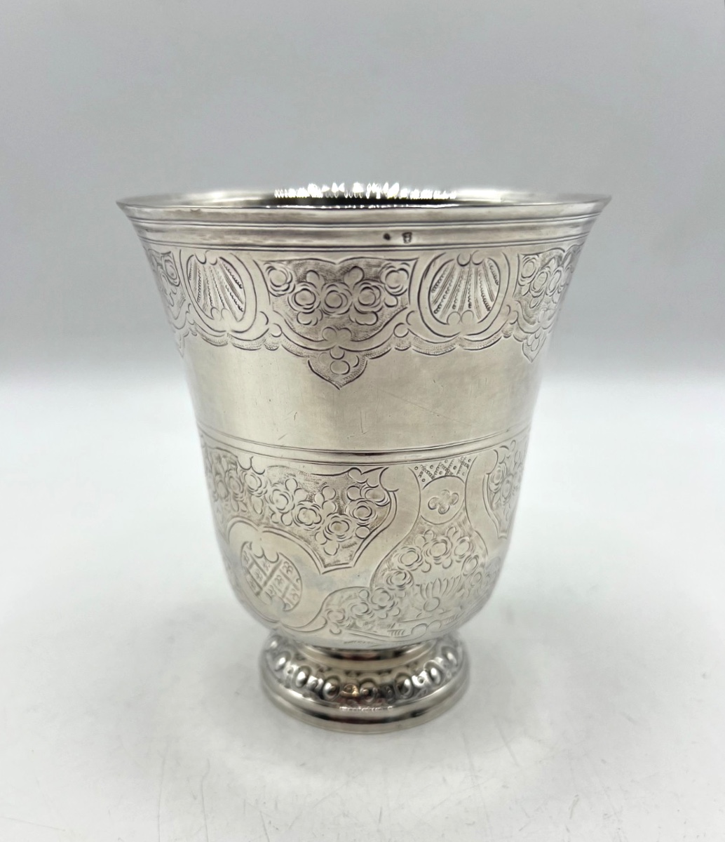 Tulip Tumbler In 18th Century Sterling Silver