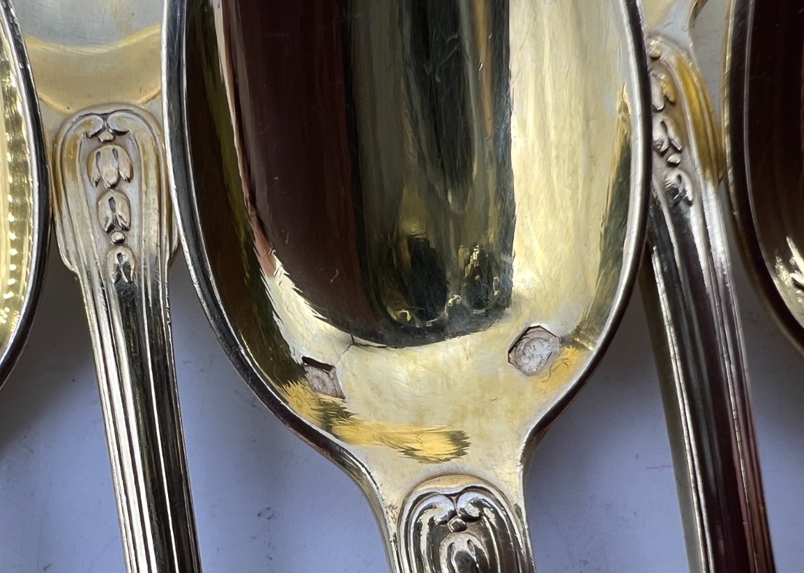 12 cuillères à moka en vermeil-photo-2